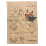 Sweet Little 19th C. White Goods Department Drawing with Linens and Booties