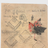 Sweet Little 19th C. White Goods Department Drawing with Linens and Booties