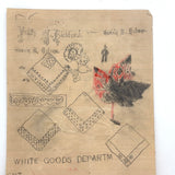 Sweet Little 19th C. White Goods Department Drawing with Linens and Booties