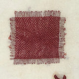 SOLD A.E. Farnsworth's 1878 Linen Mending and Darning Schoolwork Sampler in Red