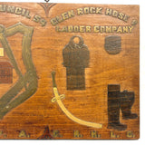 Glen Rock Hose & Ladder Company, PA, Charming Relief Carved Folk Art Plaque