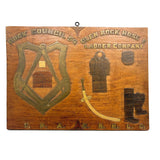 Glen Rock Hose & Ladder Company, PA, Charming Relief Carved Folk Art Plaque