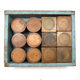 Scarce, Excellent Set of British Teachem Toys Rattle Bricks in Original Crate