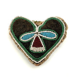 Early Heart Shaped (c. Mid 19th Century) Beaded Iroquois Pin Cushion