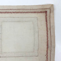 SOLD A.E. Farnsworth's 1878 Linen Mending and Darning Schoolwork Sampler in Red