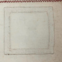 SOLD A.E. Farnsworth's 1878 Linen Mending and Darning Schoolwork Sampler in Red