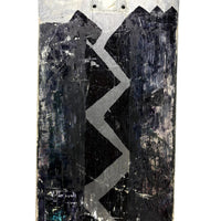 Battered Vintage Sandpaper Surface Wooden Skate Deck with Druggie Cartoons
