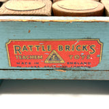 Scarce, Excellent Set of British Teachem Toys Rattle Bricks in Original Crate