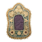 19th Century Iroquois Beaded Silk and Linen Frame with Pair of Squirrels (tintype not included)