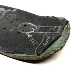 Battered Vintage Sandpaper Surface Wooden Skate Deck with Druggie Cartoons