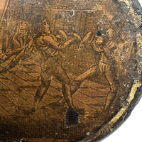Boxers and Beggars, Aptly Battered c. Late 18th C. Papier Mache Snuff Box