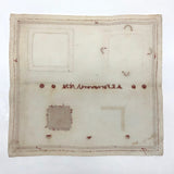 SOLD A.E. Farnsworth's 1878 Linen Mending and Darning Schoolwork Sampler in Red