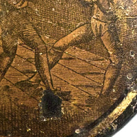 Boxers and Beggars, Aptly Battered c. Late 18th C. Papier Mache Snuff Box