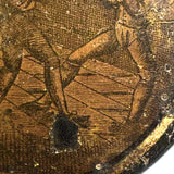 Boxers and Beggars, Aptly Battered c. Late 18th C. Papier Mache Snuff Box