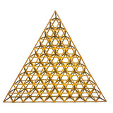 Intricate, Meticulously Constructedd Vintage Painted Wooden Geometric Model