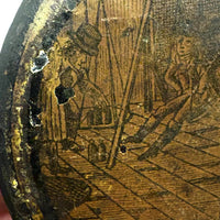 Boxers and Beggars, Aptly Battered c. Late 18th C. Papier Mache Snuff Box