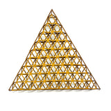 Intricate, Meticulously Constructedd Vintage Painted Wooden Geometric Model