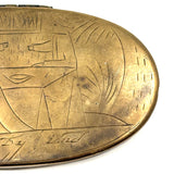 At a Distance, Near at Hand, Double-sided 18th Century Dutch Engraved Brass Tobacco Box