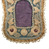 19th Century Iroquois Beaded Silk and Linen Frame with Pair of Squirrels (tintype not included)