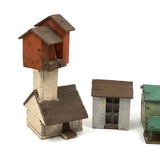 Set of Four Scrappy Scratch Made Houses