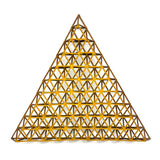 Intricate, Meticulously Constructedd Vintage Painted Wooden Geometric Model