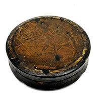 Boxers and Beggars, Aptly Battered c. Late 18th C. Papier Mache Snuff Box