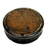 Boxers and Beggars, Aptly Battered c. Late 18th C. Papier Mache Snuff Box
