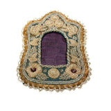 19th Century Iroquois Beaded Silk and Linen Frame with Pair of Squirrels (tintype not included)