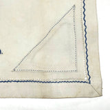 SOLD A.E. Farnsworth's 1880 Linen Sewing and Darning Schoolwork Sampler in Blue