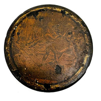 Boxers and Beggars, Aptly Battered c. Late 18th C. Papier Mache Snuff Box