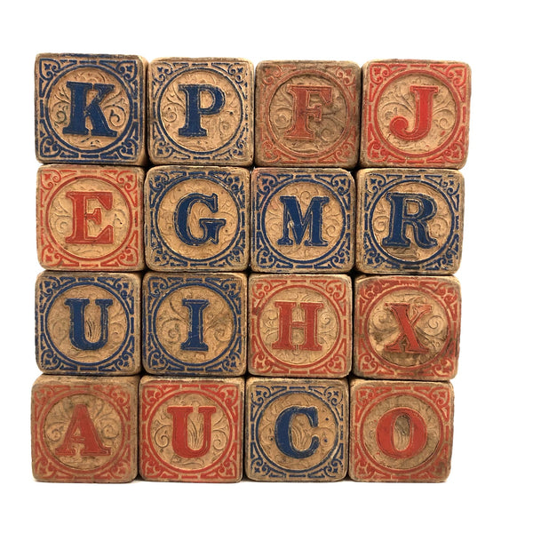 Early US Embossing Co. Alphabet and Animal Blocks