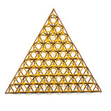 Intricate, Meticulously Constructedd Vintage Painted Wooden Geometric Model