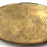 At a Distance, Near at Hand, Double-sided 18th Century Dutch Engraved Brass Tobacco Box