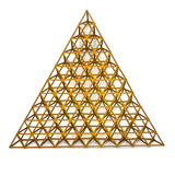 Intricate, Meticulously Constructedd Vintage Painted Wooden Geometric Model