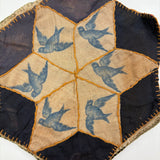 Lovely Antique Hand-sewn Piecework Pocket with Bluebirds
