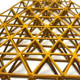 Intricate, Meticulously Constructedd Vintage Painted Wooden Geometric Model