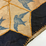 Lovely Antique Hand-sewn Piecework Pocket with Bluebirds