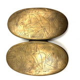 At a Distance, Near at Hand, Double-sided 18th Century Dutch Engraved Brass Tobacco Box