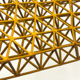 Intricate, Meticulously Constructedd Vintage Painted Wooden Geometric Model