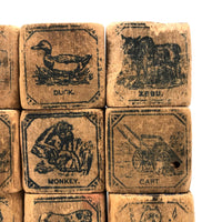 Early US Embossing Co. Alphabet and Animal Blocks