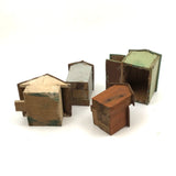 Set of Four Scrappy Scratch Made Houses