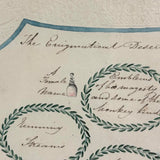 "The Enigmatical Dessert", 19th C. Ink and Watercolor Riddle with Solution on Reverse