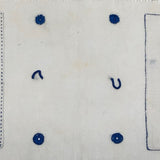 SOLD A.E. Farnsworth's 1880 Linen Sewing and Darning Schoolwork Sampler in Blue