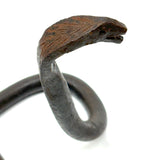 Nice Old Blacksmith Made Hand-forged Iron Folk Art Snake with Incised Details