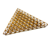 Intricate, Meticulously Constructedd Vintage Painted Wooden Geometric Model