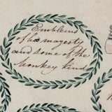 "The Enigmatical Dessert", 19th C. Ink and Watercolor Riddle with Solution on Reverse