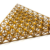 Intricate, Meticulously Constructedd Vintage Painted Wooden Geometric Model