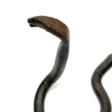 Nice Old Blacksmith Made Hand-forged Iron Folk Art Snake with Incised Details