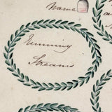 "The Enigmatical Dessert", 19th C. Ink and Watercolor Riddle with Solution on Reverse