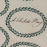 "The Enigmatical Dessert", 19th C. Ink and Watercolor Riddle with Solution on Reverse